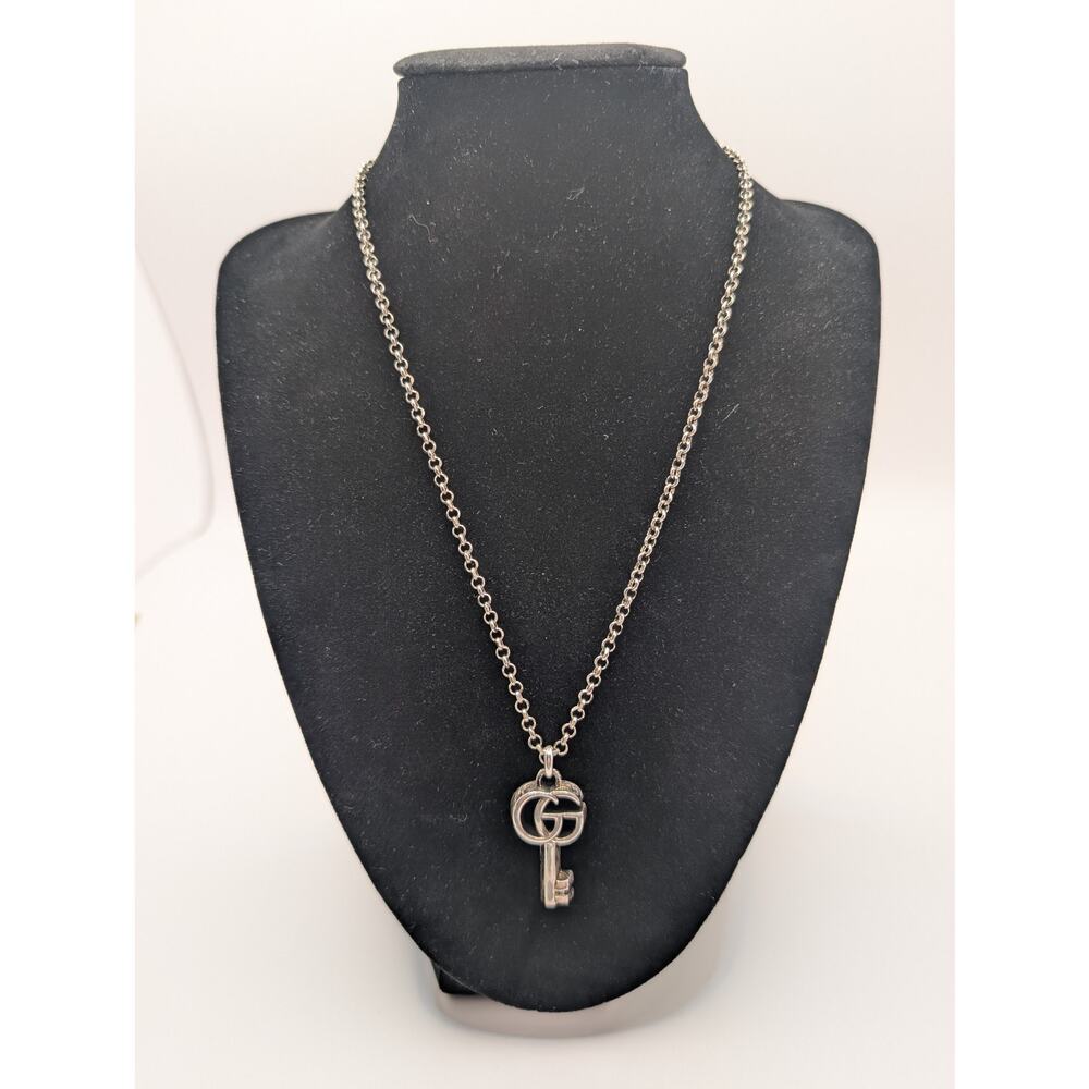 Gucci GG Marmont Double G Key Pendant Necklace Sterling Silver 925 w/ Box - Picture 2 of 13